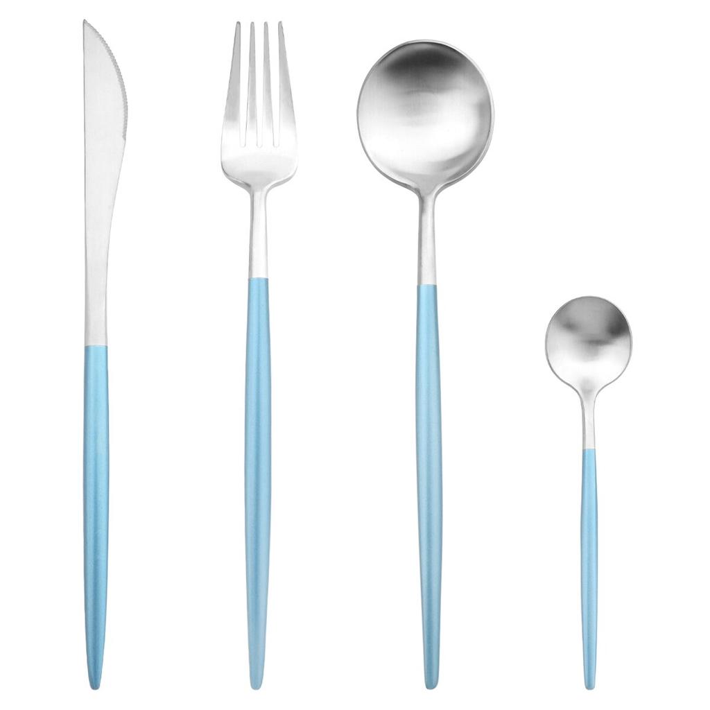 4Pcs/Set Matte Gold Dinnerware 18/10 Stainless Steel Cutlery Set Knife Fork Coffee Spoon Tableware Kitchen Silverware Flatware