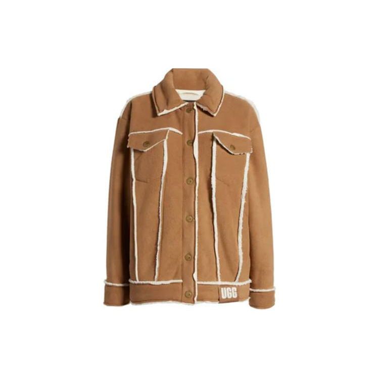 

UGG Fitted Single-Breasted Long Sleeve Coat Women coats Brown 1144590 XS