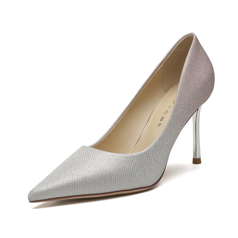 8818 French Small High Heels Women's 2025 New Gradual Change Temperament Wedding Shoes Sexy Pointed Thin Heel Shallow Mouth Single Shoes