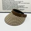 Internet Celebrity Woven Empty Top Hat Sunscreen Artifact Face Small Visor Striped Foldable Headband Hat