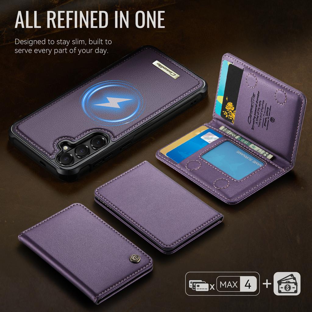 2 In 1 Detachable Luxury Business Magnetic Leather Case For Samsung S26 Ultra S25 S24 Plus S23 S22 A17 A07 A57 Shockproof Cover