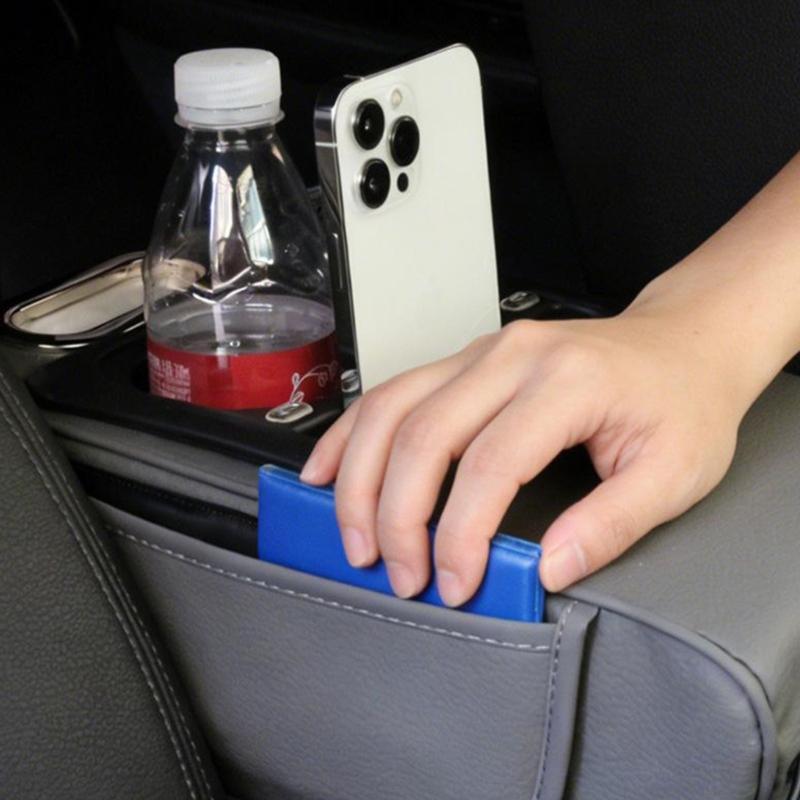 Multifunctional Auto Armrest Box Pad Leather Cushion with 2 Fast Charging USB Port And Storage Space