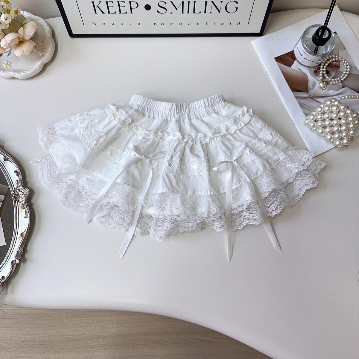 

Girls Ballet Lace Puffball Skirt with Bow – Spring/Autumn Princess Style Size 130