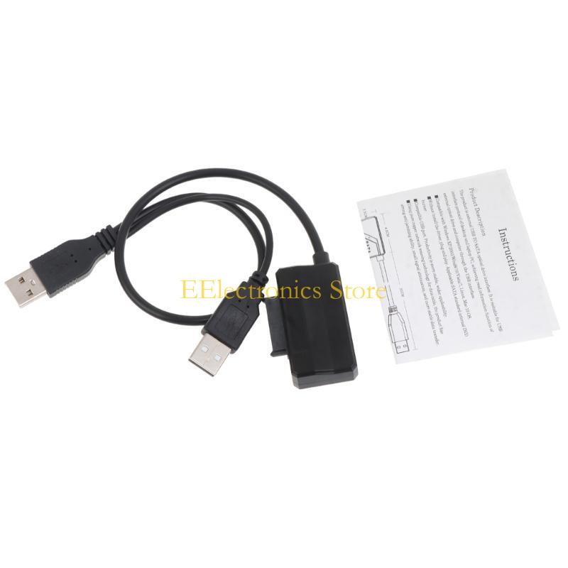 B03C USB 2.0 zu 6+7 13Pin Slim-SATA-Kabel mit externem USB 2.0 Stromversorgungskabel für Notebook DVD-ROM CD-ROM ODD