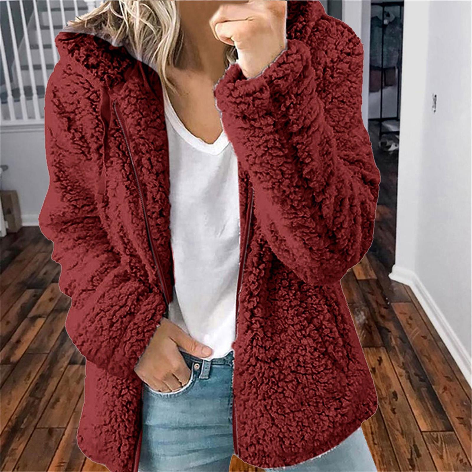 

Женские зимние толстовки с длинным рукавом, кардиган, свитер, повседневная куртка, пальто XXXXL красный