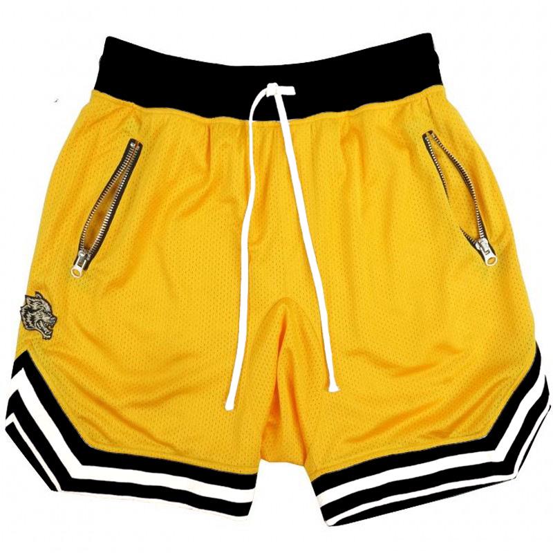 Men's Breathable Mesh Athletic Shorts - Casual European/American Summer Loose Fit for Running, Fitness, and Basketball.