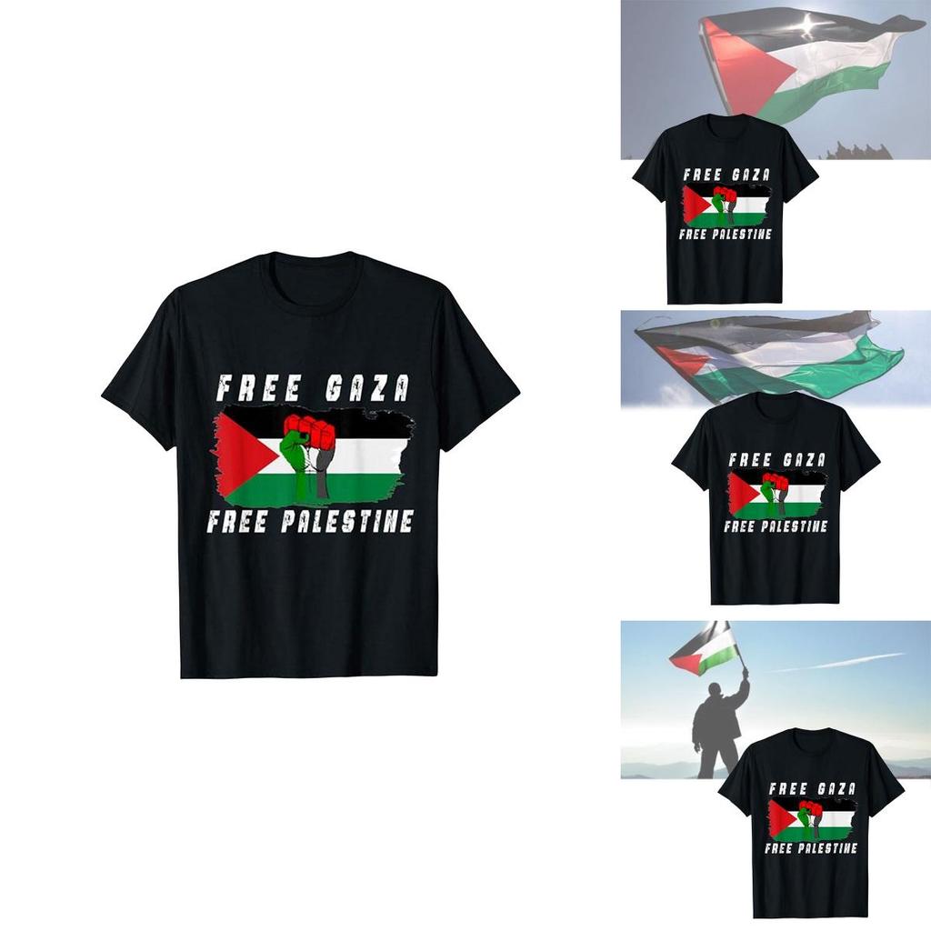 Kostenloses Palästina Cartoon Anime Kurzarm T-Shirt für Jugendliche