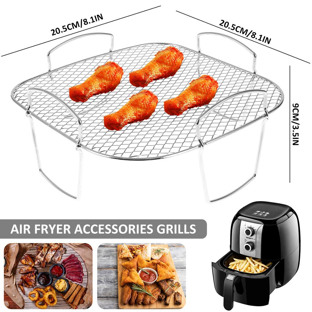 Air Fryer Rack Stainless Steel Dehydrator Rack Multi-Purpose Cooking Rack Airfryer Basket Sturdy Tray Accessories