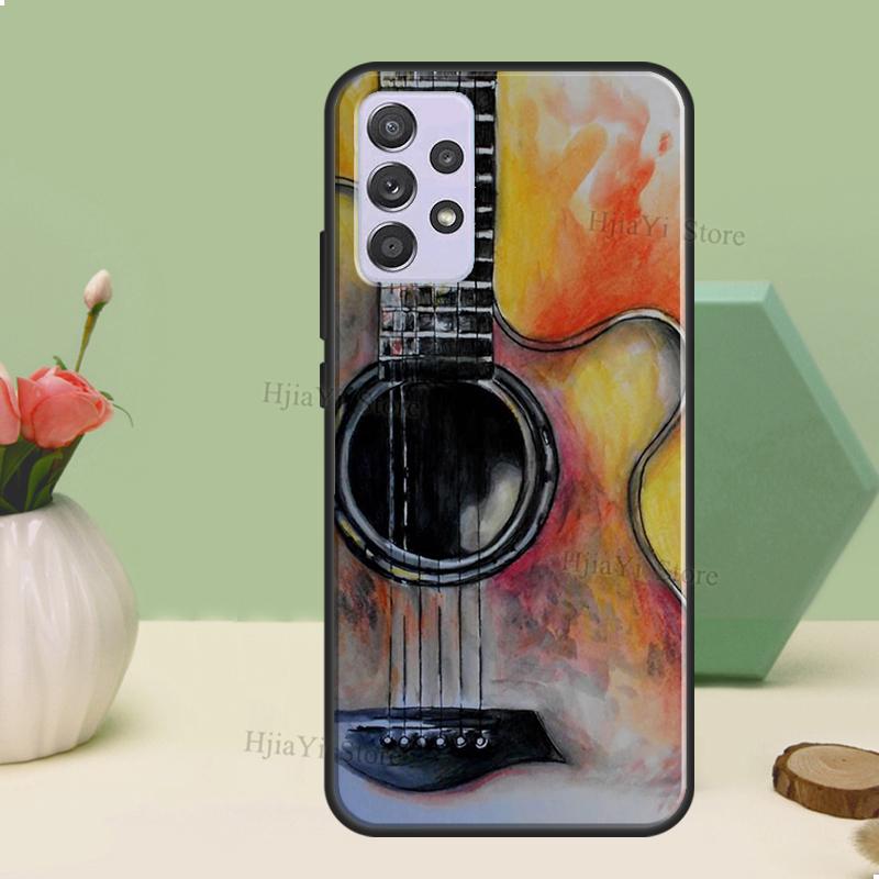 Music Guitar Case For Samsung A54 A34 A24 A14 A51 A71 A12 A22 A32 A52 A72 A73 A33 A53 A13 Back Cover