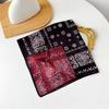 Retro Flower Silk Scarf Autumn and Winter Temperament Elegant Scarf Herringbone Silk Scarf Double-sided Literary Square Scarf Cotton and Linen Square