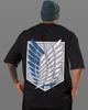 Attack On Titan TShirt Men Anime Survey Corps Wings of Freedom Graphic Tee Japanese Manga Streetwear Short Sleeve Oversized Top