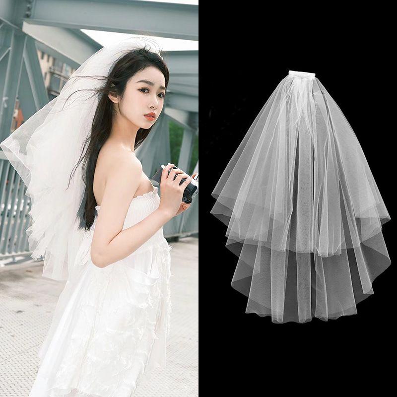 

Хэллоуин Готическая Невеста Черная Вуаль Головной Убор - Кружевной Темный Свадебный Аксессуар для Взрослого Костюма [Regular Standard] Length 60cm-80cm белый