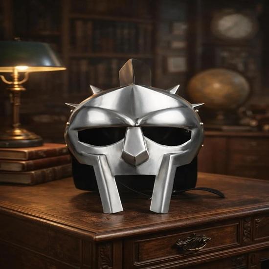 

Helmet Wearable Gladiator Roman Maximus Replica, Spiked Steel Medieval Costume LARP Cosplay Collectible Gift