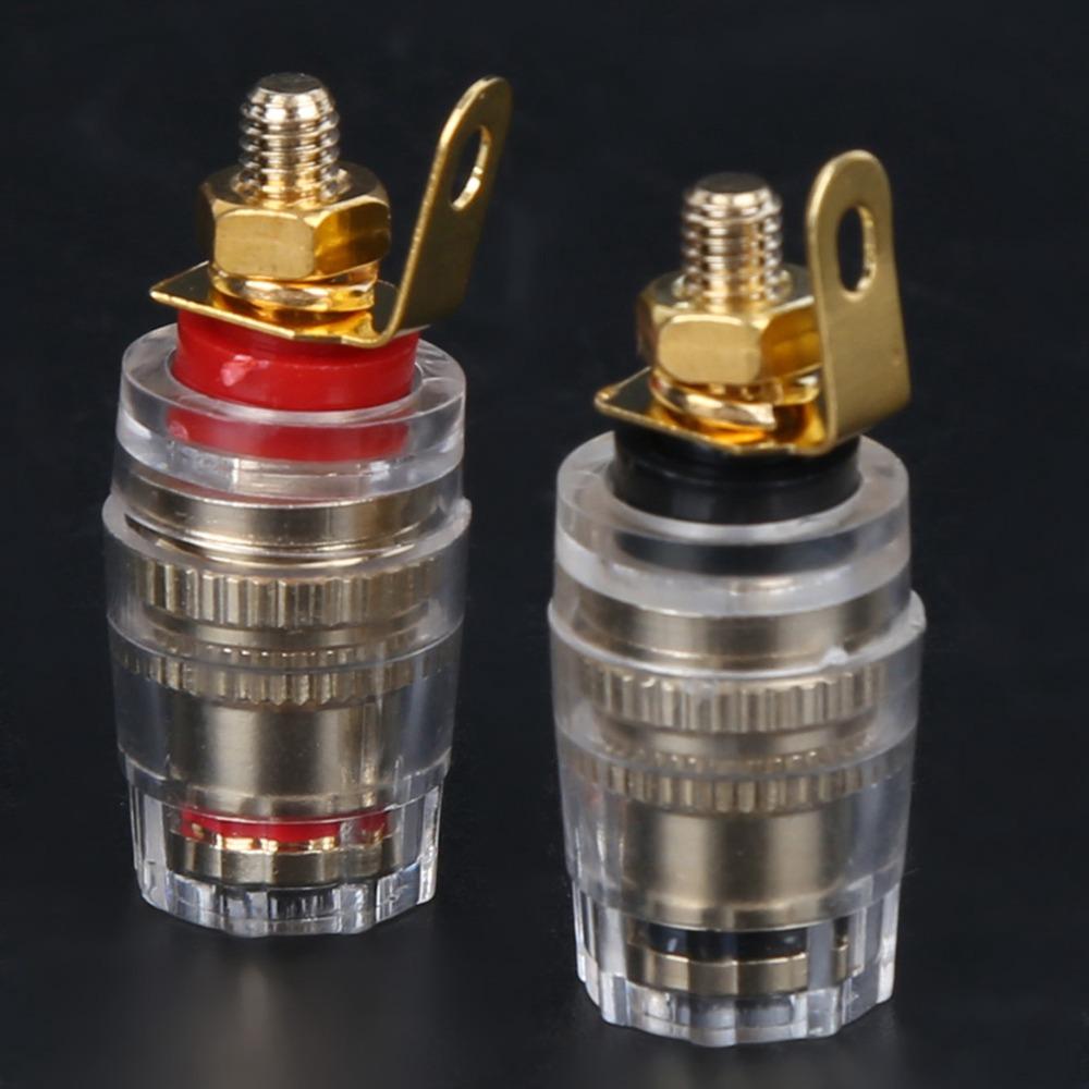 10Pcs Black and Red Terminal Binding Post M4*33mm Amplifier Terminal  Audio Equipment