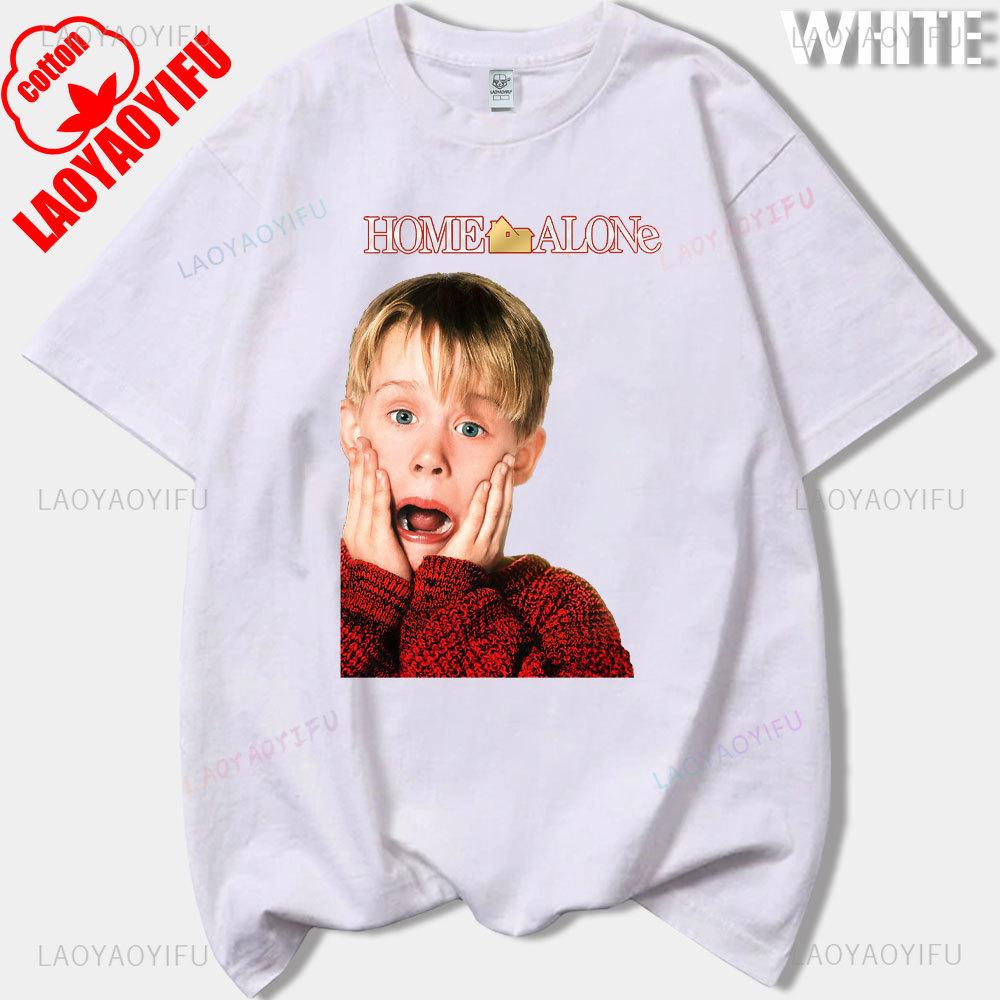 Merry Christmas Movie Home Alone Childrens Man Printed Tshirt Woman Cotton Tshirt Adult Daily Clothing Holiday Gifts Tops