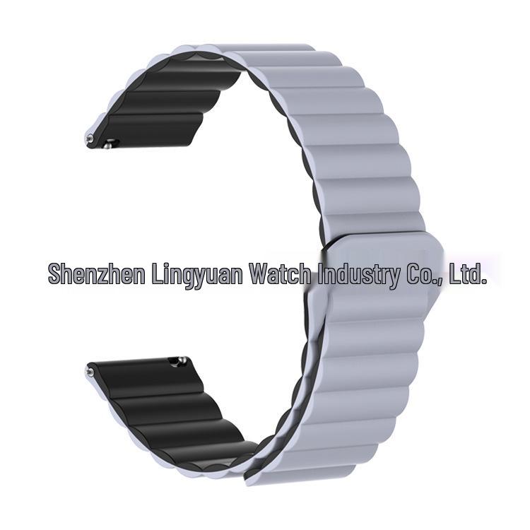 Huawei GT5 & Samsung Two-Tone Silicone Magnetic Loop Watch Strap (16mm/18mm)