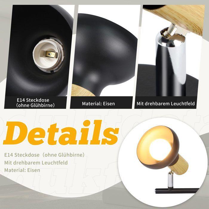 Spot de plafond 3 flammes - NETTLIFE - 3xE14 - Noir - Métal - Orientable 350°