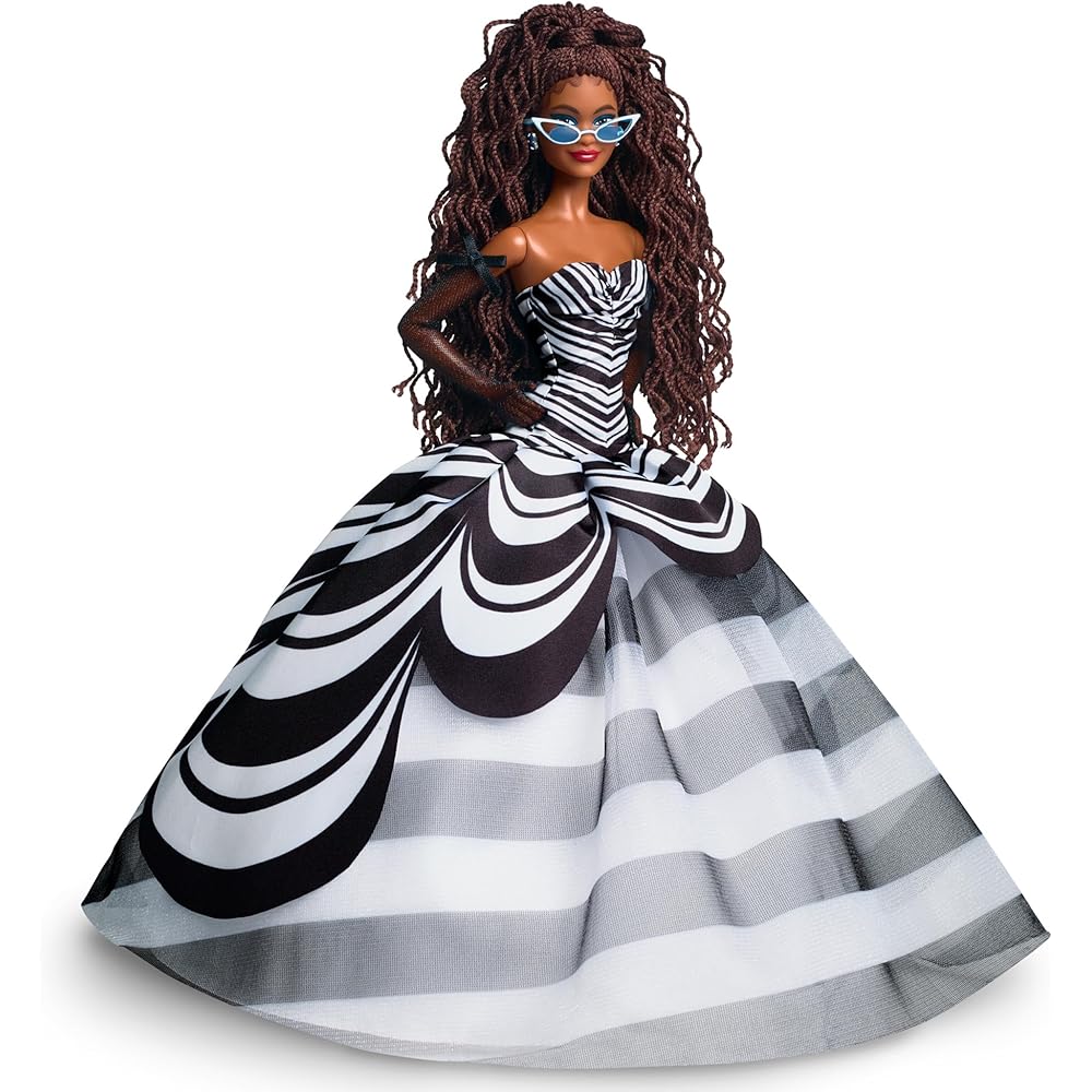 

Barbie 65th Anniversary Brunette Fashion Doll with House Signature Black Dress Up Doll for Ages 6 and Up