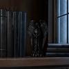 Black Matte Finish Statue 3D Printed Sculpture Decoration, Dark Gothic Angel Decoration with Detailed Feather Decor Texture, Figurine for Home Office