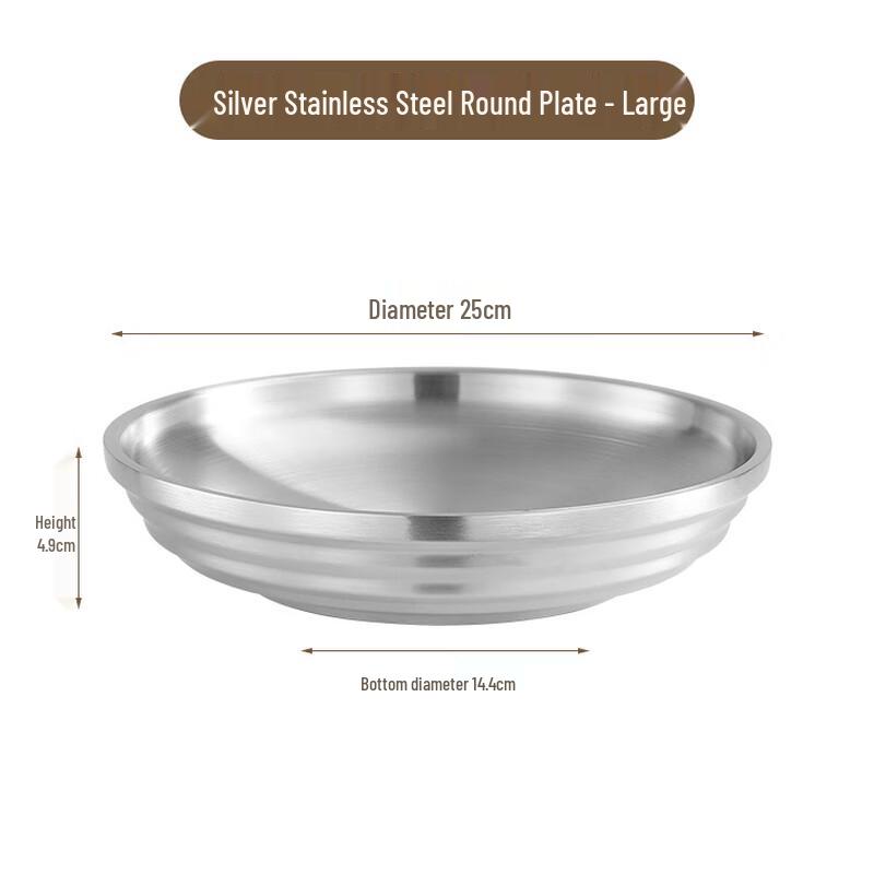 ZISIZ Stainless Steel Round Serving Tray