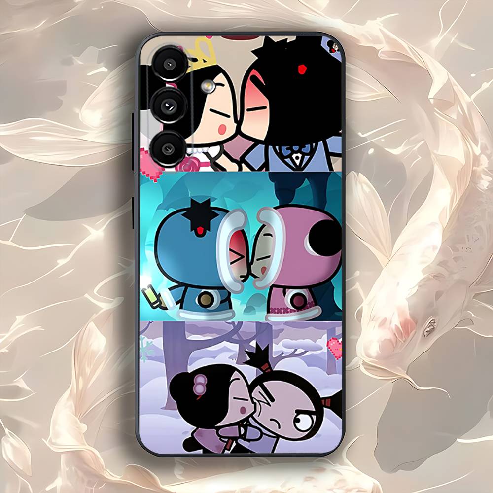 

P-Pucca-as Cartoon G-Garu-us For Samsung Galaxy A73,52,32,71,41,53,31,72,22,5G,J7,Note,8,9 Soft Black Dust-proof Cover SamsungA31