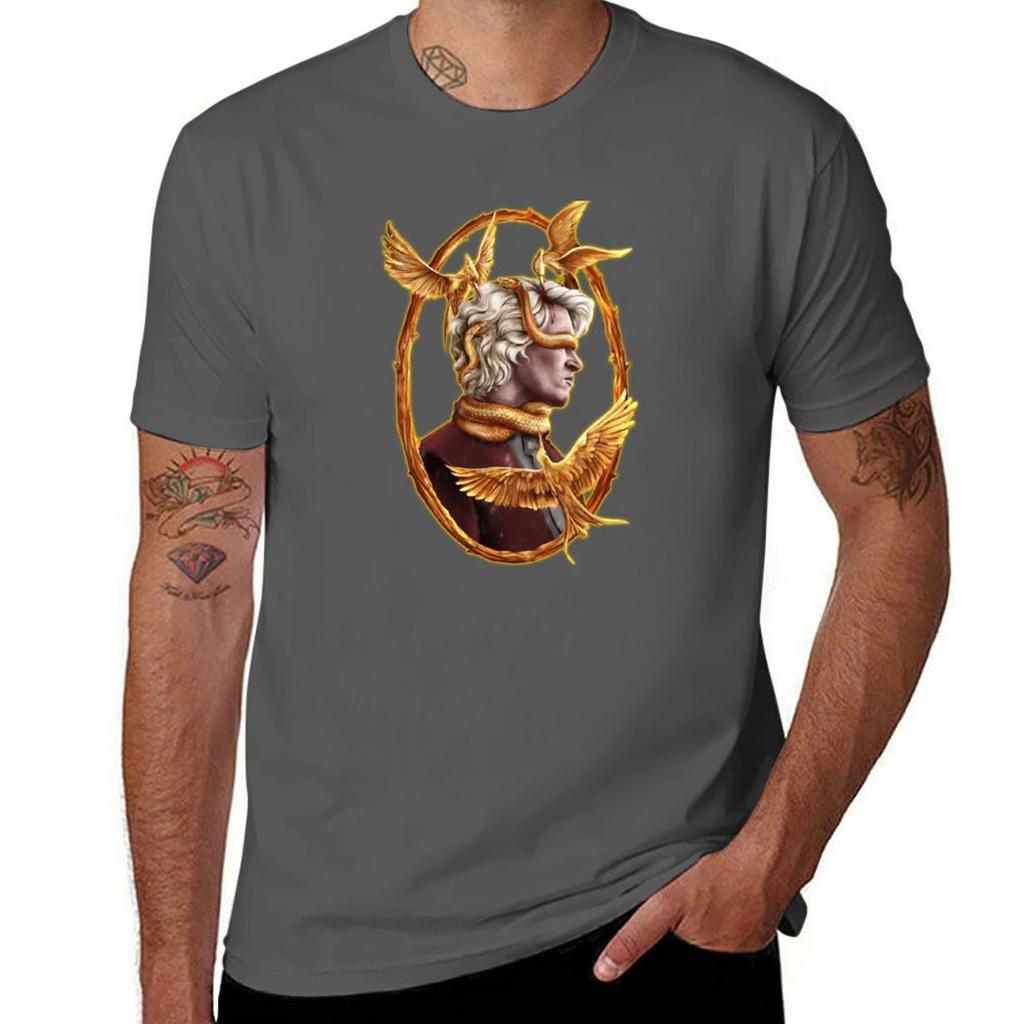 Coriolanus Snow I Can Fix Him Hunger Games Tshirt Vintage Clothes Summer Tops Black T Shirts for Men