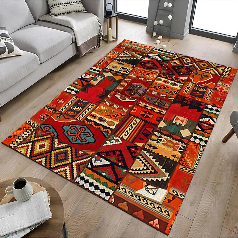 1PC kilim patchwork Extra Large Non Slip Floor carpet, Office, family, bedroom, Studio Large Area Rug Indoor Rugs, , Vibrant Colors