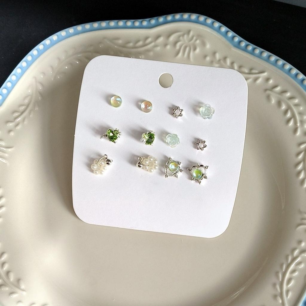Sweet And Cool Aurora Love Suit Stud Earrings Femininity Versatile Earrings Simple And Small Exquisite Pendant Earrings