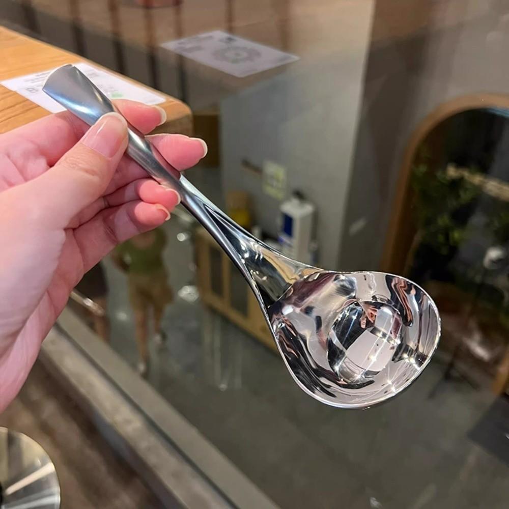Long Handle Hot Pot Scoops Stainless Steel Rice Spoon Cooking Utensils Kitchen Spoon Kitchen Use