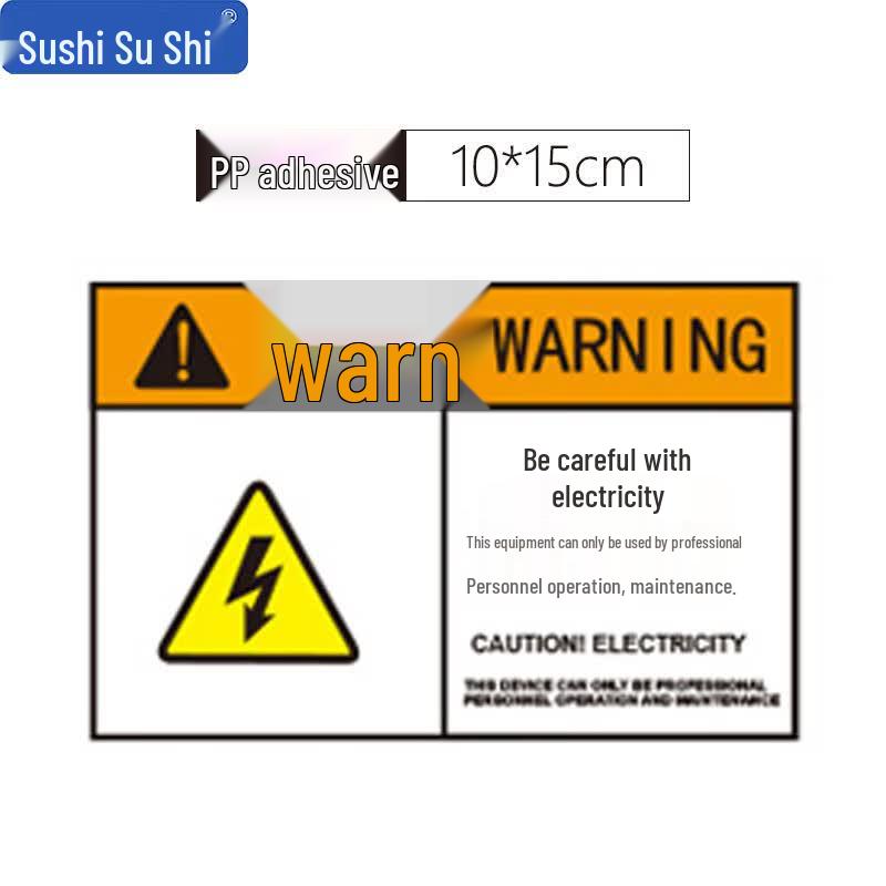 Caution Electrical Hazard Safety Sticker 10x15cm, 10-Pack