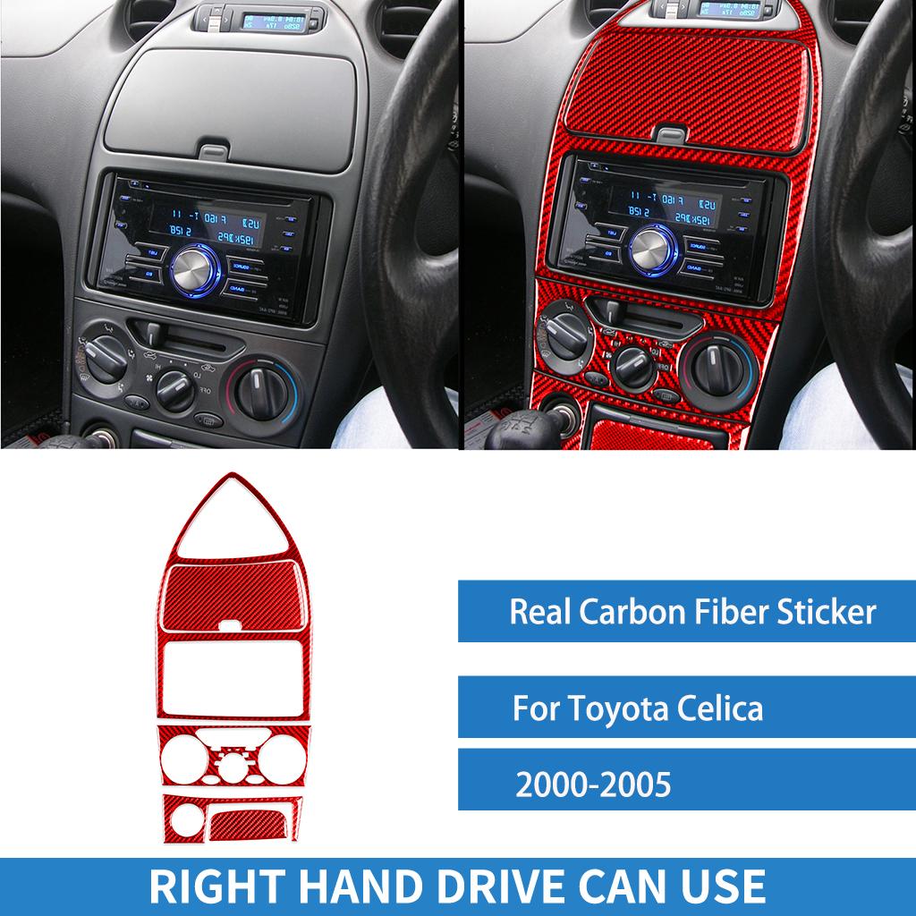 For Toyota Celica 2000 2001 2002 2003 2004 2005 Dashboard Control Panel Set Real Carbon Fiber Sticker Car Interior Accessorie