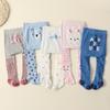 3-Pack Toddler Girls' Knitted Tights with Cute Animal Prints, Spring/Fall Cotton Blend Pants, Soft Warmth