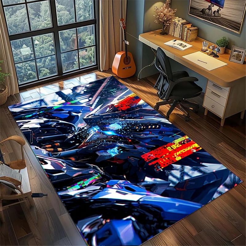 Gundam Non Slip Area Rug Large Washable Carpet Bedroom Gamer Room Decor