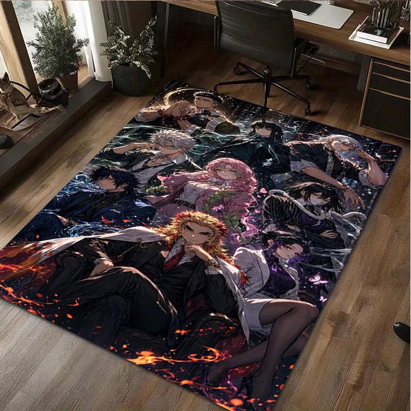 Powerful Anime Characters Home Carpet Office Decorative Carpet For Living Room Bedroom Door Mat Floor Rug Computer Chair Area Rug