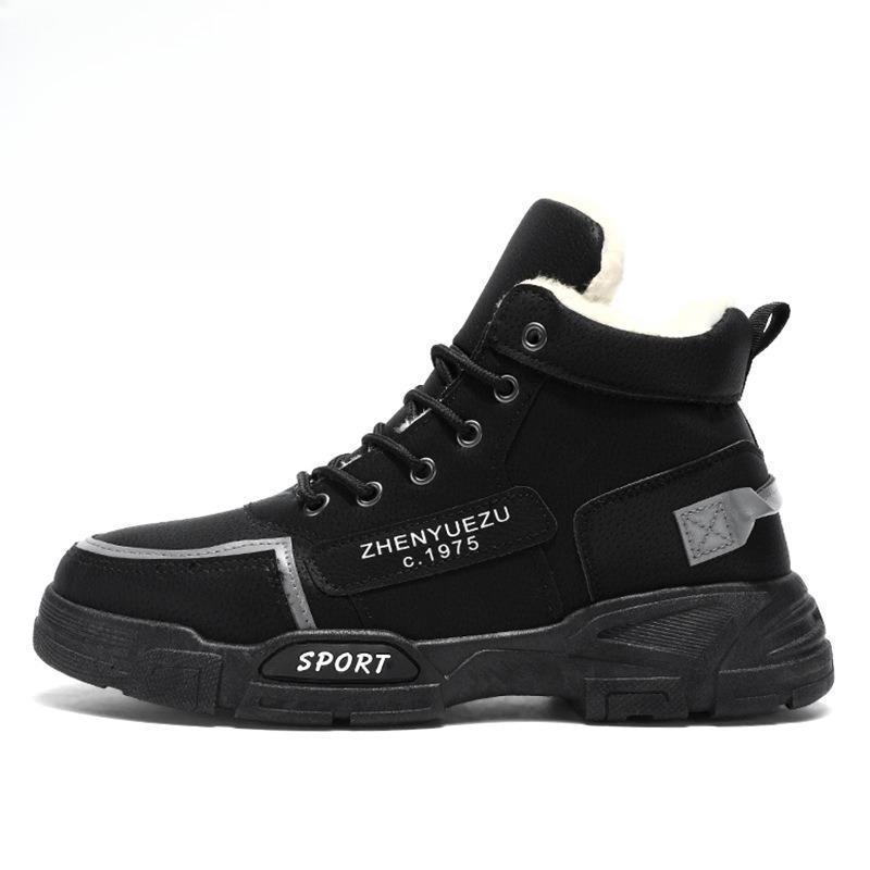 Men's Wide Width Winter Thermal Snow Boots High Top Slip Resistant Lace-Up Fashion Casual Ankle Boots Warm Lined Comfortable