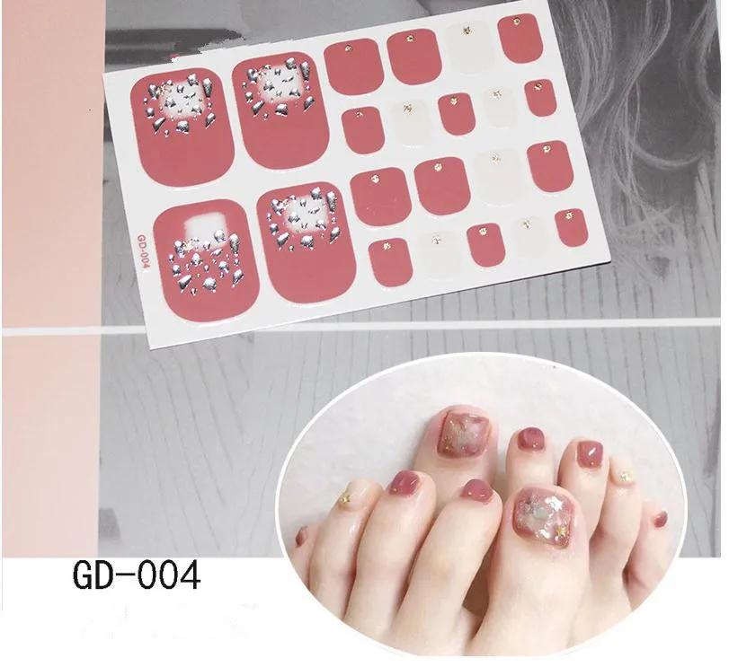 22 Tips Summer Hot Stamping Laser New Manicure Sticker Foot Nail Sticker
