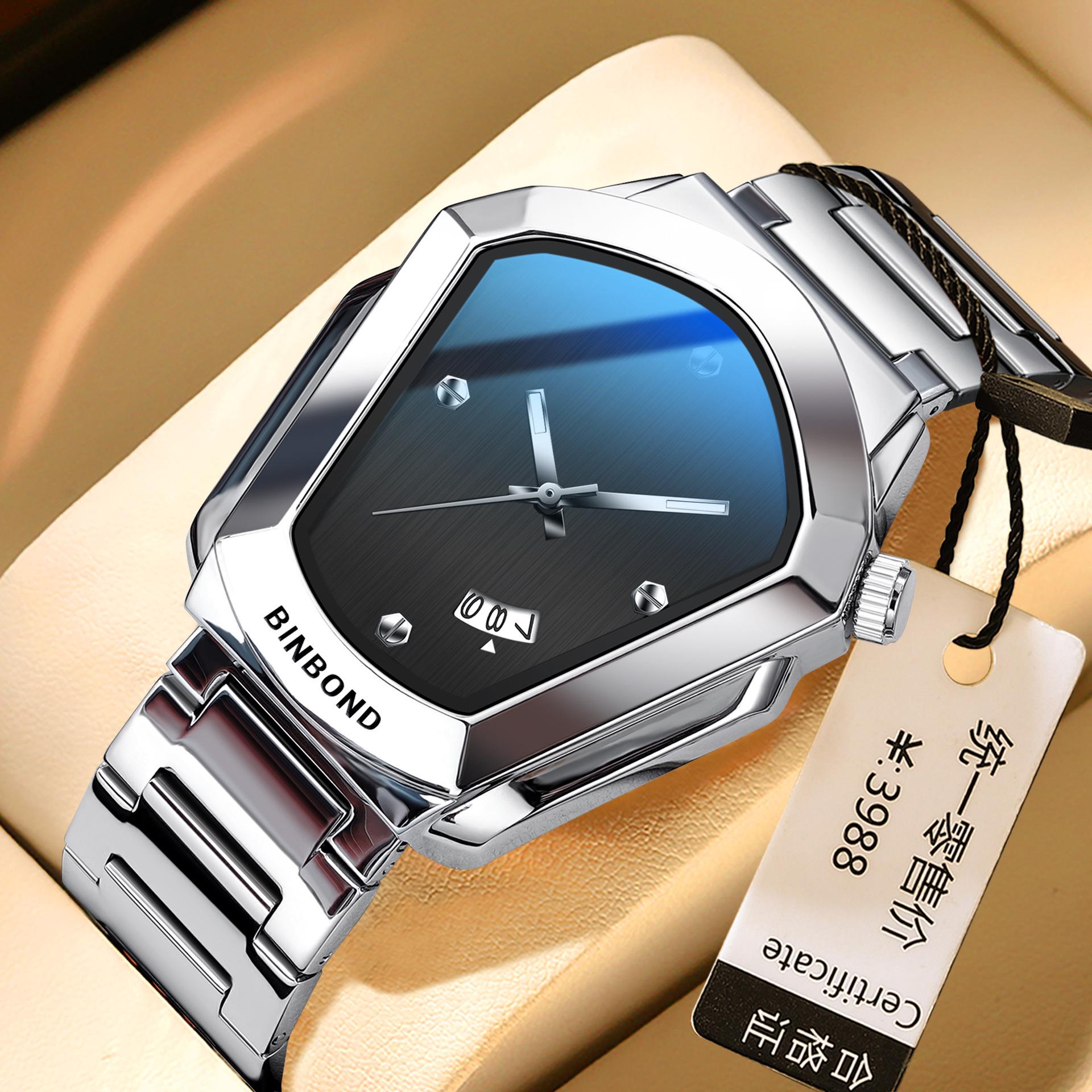 BINBOND Men s Luminous Waterproof Quartz Watch - Casual Sports Design with Calendar