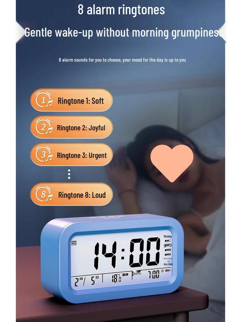 2025 Smart Multi-Function Large Volume Silent Alarm Clock for Students