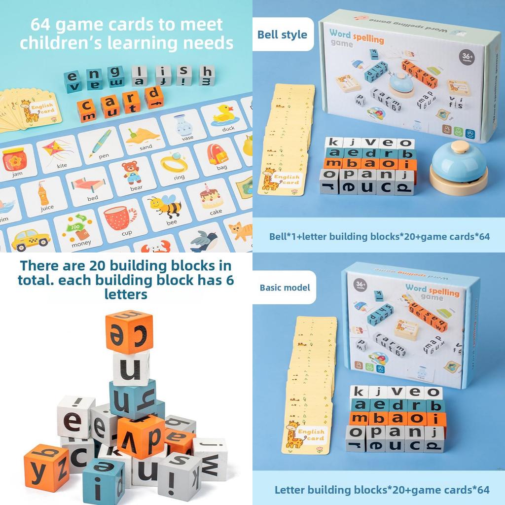 Wooden Kids English Spelling Game With Interactive Word Battles For Learning And Development