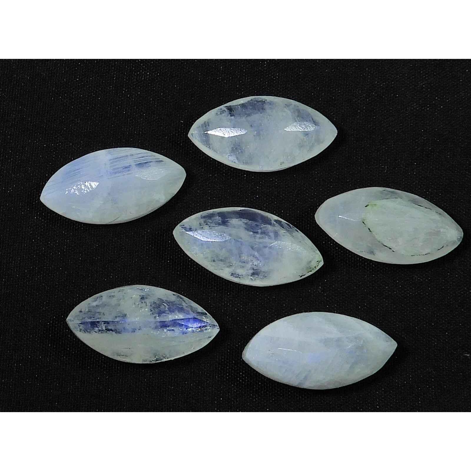 

9X18MM Natural Rainbow Moonstone Marquise Faceted Loose Gemstone 6 Pcs Lot RML-977