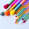 15 PCs Rainbow Color High Quality Makeup Brush Set - Perfect for Eyeshadow, Foundation, and Cosmetic Tools
