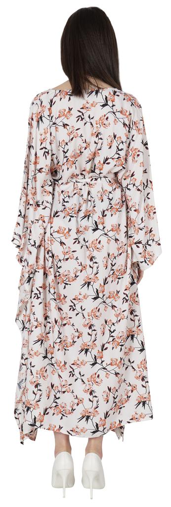 Moomaya Printed Sleep Loungewear For Women Kimono Sleeves Kaftan Resort Dress  Maternity