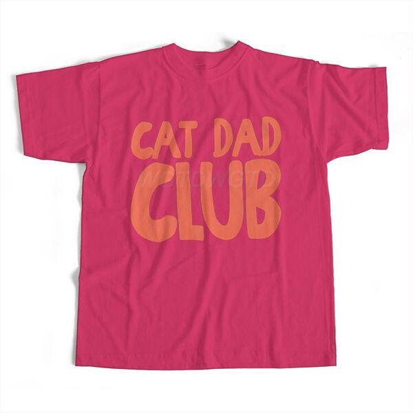 Cotton Mens Clothing Cat Dad Club Print T Shirt High Quality Cotton Male Short Sleeve Streetwear Fun Animal Kitten Tshirts