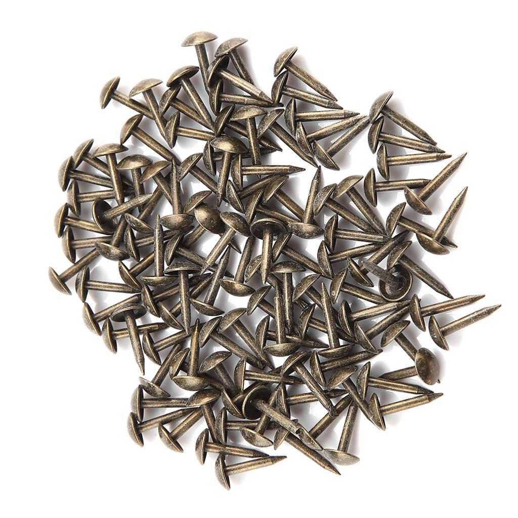 100pcs Thicken Iron Staples Nails Fasteners for Furniture Drum Wooden Door (6 * 12mm)