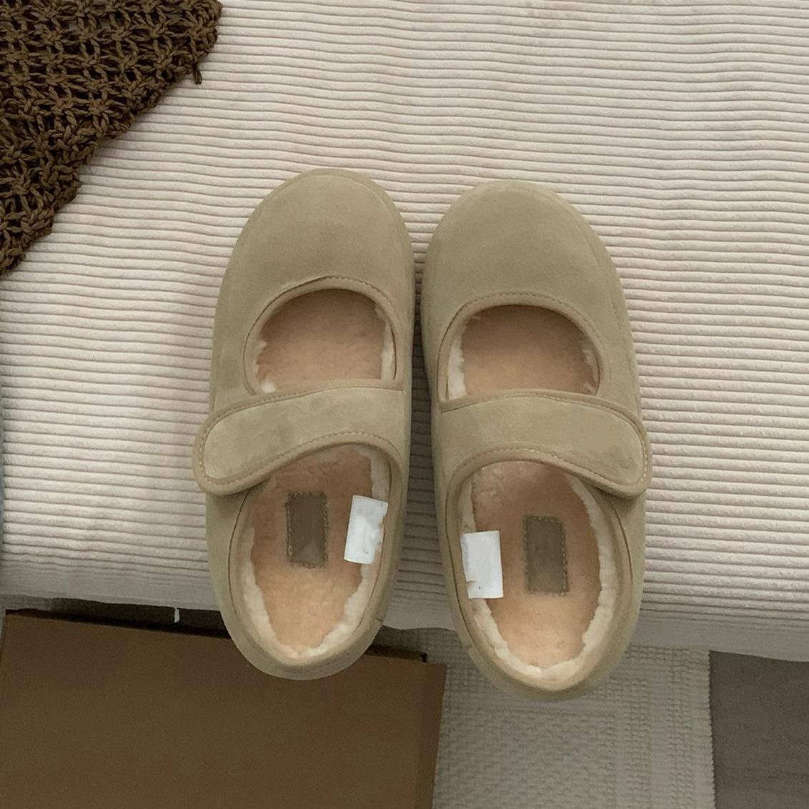 

Zhike · Меховые интегрированные сноубутсы женские новые Мэри Джейн бархатные теплые на липучке повседневные пушистые хлопковые туфли 40