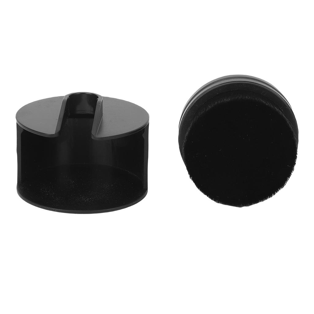 Nail Dust Brush Round Handle Flat Head Professional Fluffy Soft Nail Art Dust Cleaning Brush Black