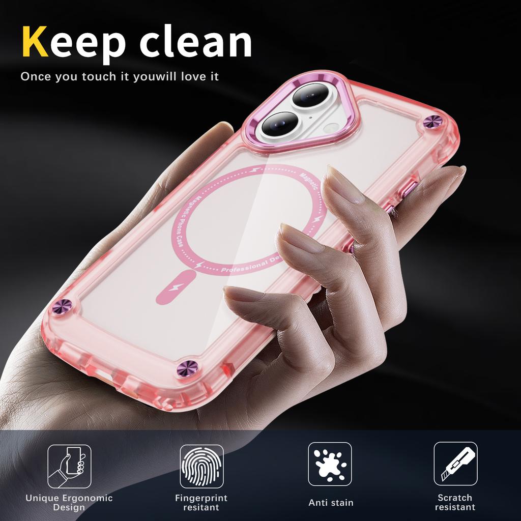 For iPhone 17 Case Skin Touch TPU+PC Phone Cover Compatible with MagSafe