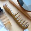 Wood Comb Head Meridian Natural Wood Long Handle-Comb Multifunction Insert Teeth Massage Combs