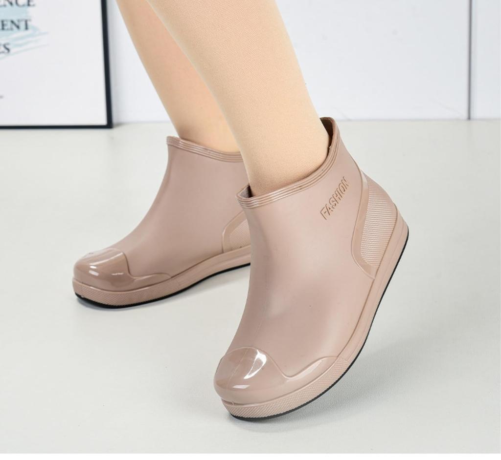 Nestkanina Rain Perfect for Rain or Easy To Walk Perfect for Rainy and Perfect for Commuting and SHO050 Size Women's Low-Cut Boots, Short, Shine,