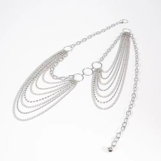 Damelegering midjekjede Flerlags kjede kvast magekjede Justerbar sele Gotisk midjekjede Klærtilbehør